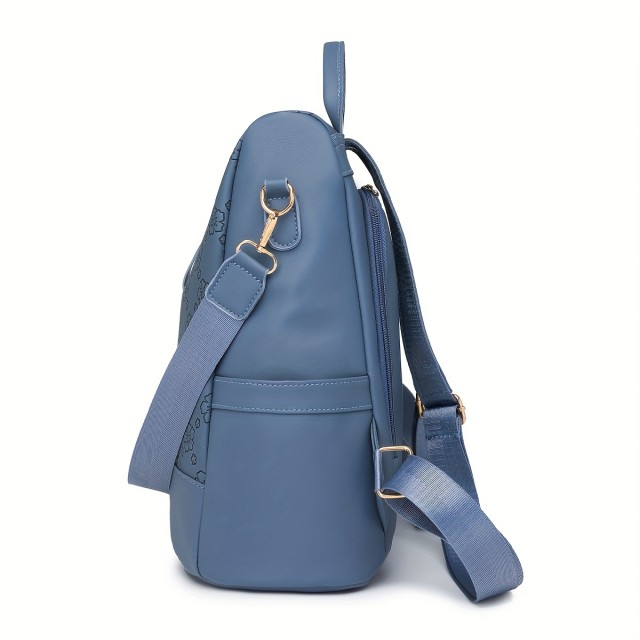 Elegantni modri cvetlični nahrbtnik z nastavljivimi trakovi 