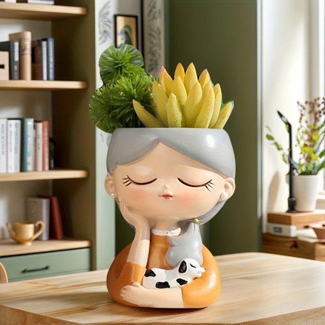 Cvetlični lonček DEKLICA S KUŽKOM