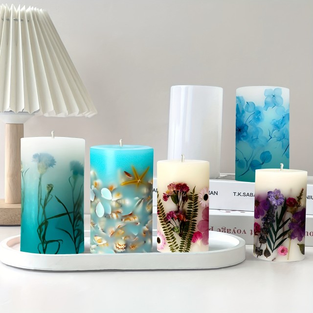 Komplet 5 cilindričnih silikonskih kalupov za sveče