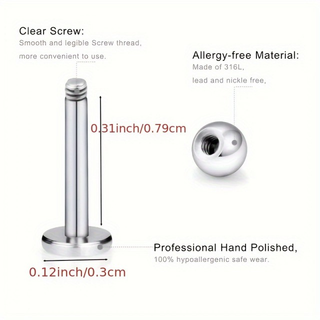 Komplet 5 kosov uhanov za ustnice nos obrvi