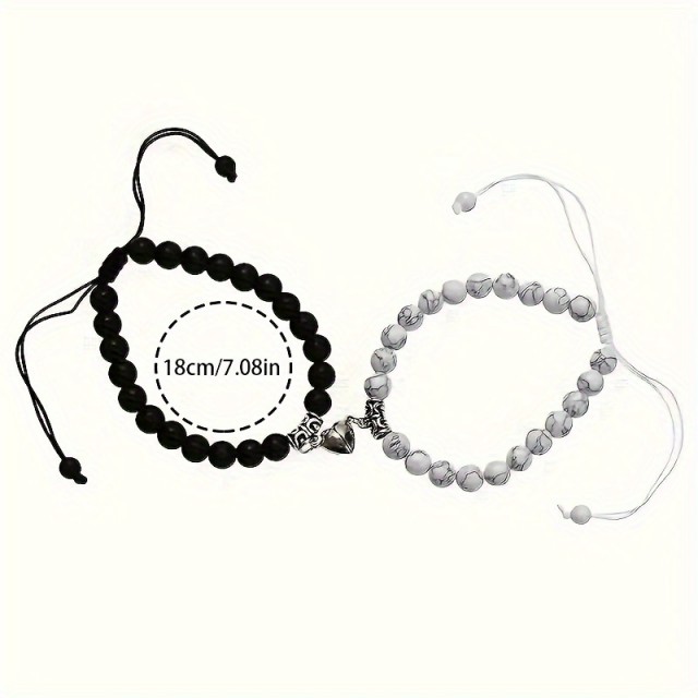 Komplet 2 zapestnic s kamni in magnetkom