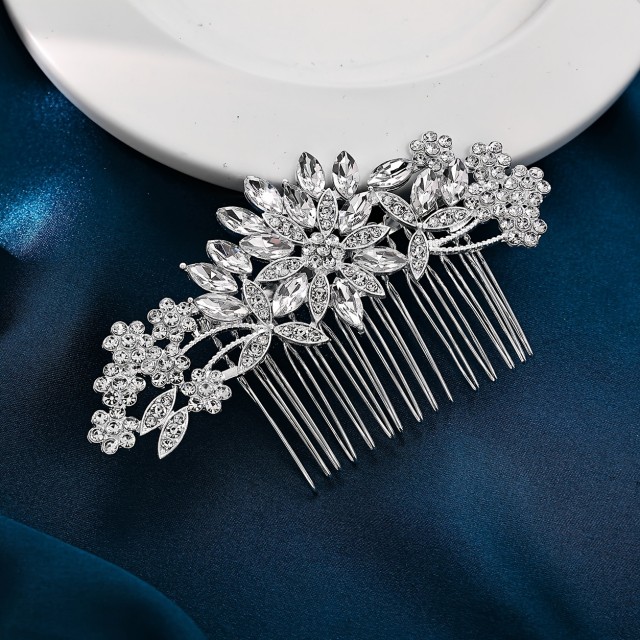 Čudovita poročna sponka za lase srebrna