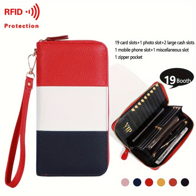 Ženska tribarvna denarnica z zadrgo