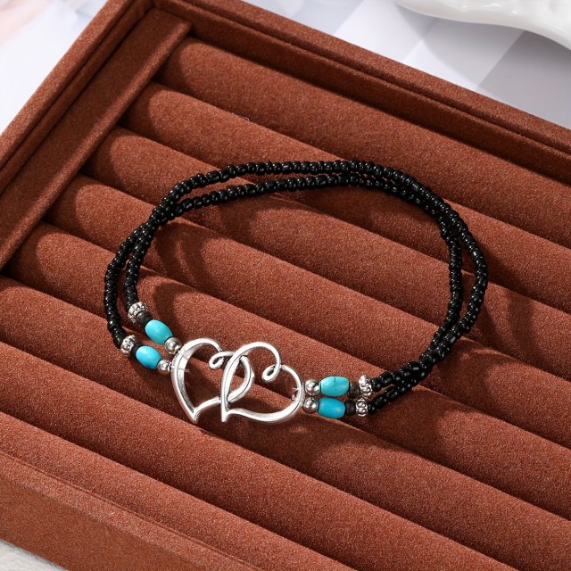 Bohem zapestnica za nogo s srcem