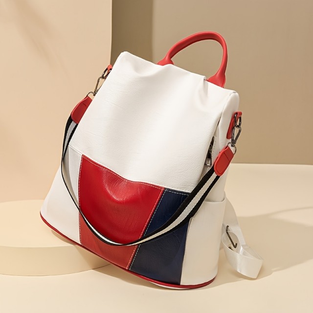 Trobarvni ženski nahrbtnik z nastavljivimi naramnicami