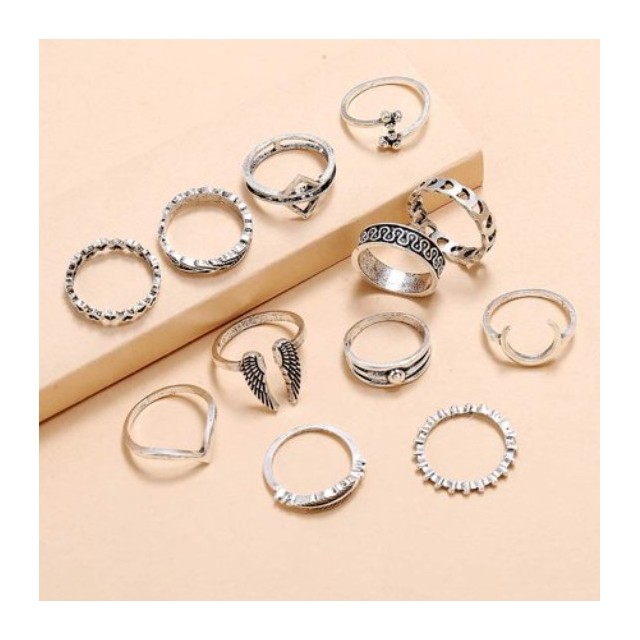 Komplet prstanov v srebrni barvi 8333