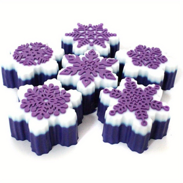 Silikonski model s 6 snežinkami za izdelavo sveč/mil