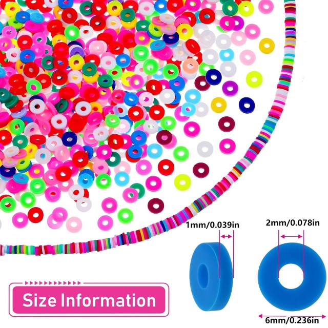 Komplet 4000 kosov polimernih glinenih kroglic za izdelavo nakita