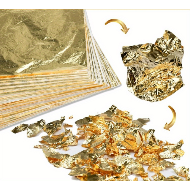 Komplet 100 zlatih lističev za dekoracijo sveč in mil