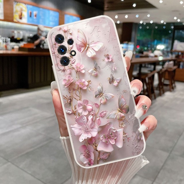 Potiskan ovitek z metulji za telefon Samsung Galaxy A55