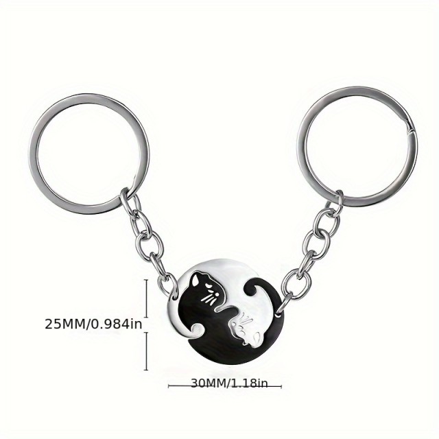 2-delni komplet obeskov za ključe dve mucki