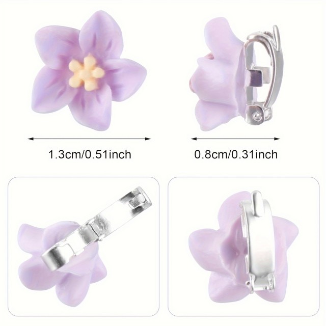 Komplet 10 simpatičnih mini cvetnih lasnic v vijolični barvi