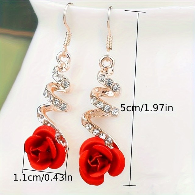 Viseči uhani v obliki spirale z vrtnico