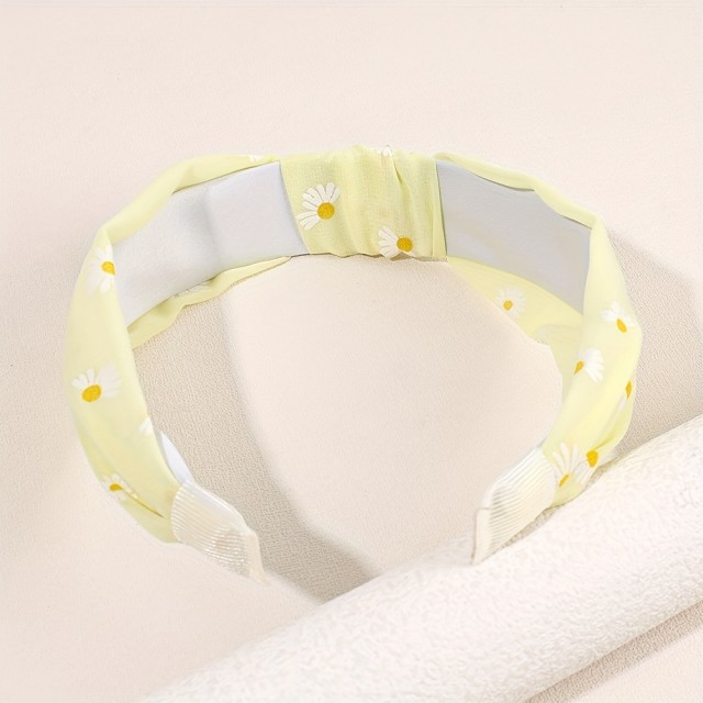 Komplet 3 boho obročov za lase z marjeticami