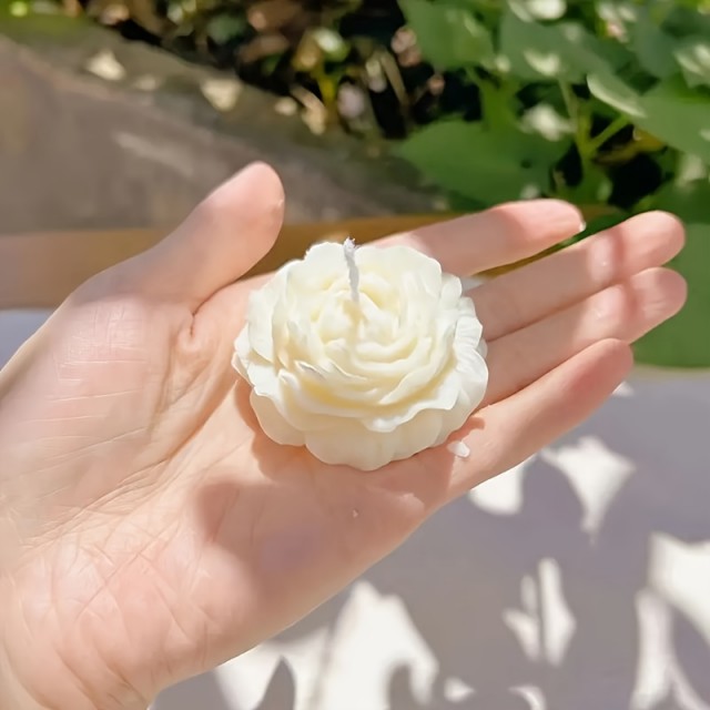 Komplet 3 silikonskih modelov za sveče ali mila v obliki peonije 