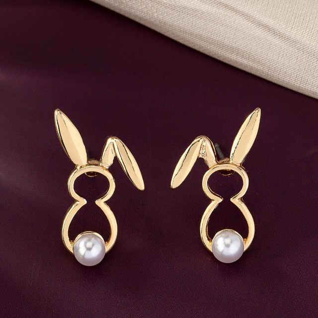 Prikupni zlati uhančki z zajčkom