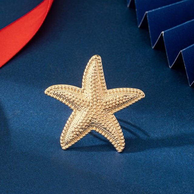 Šik prstan z morsko zvezdo nastavljiv