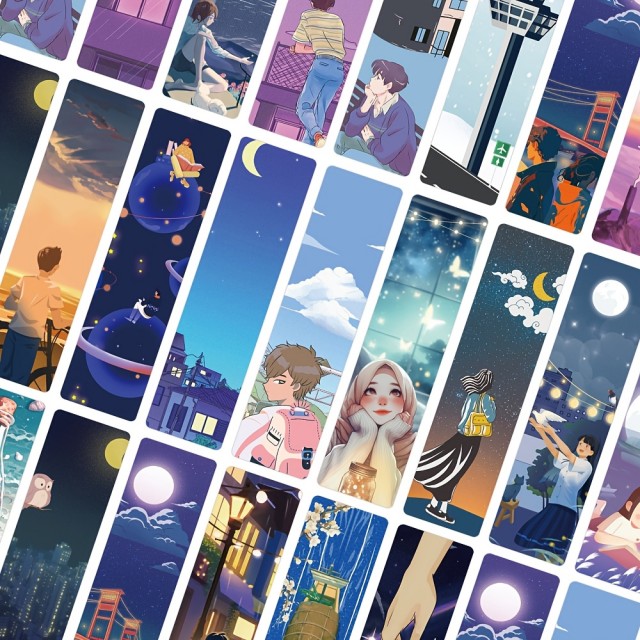 Komplet 24 kazalnikov za knjige anime potisk