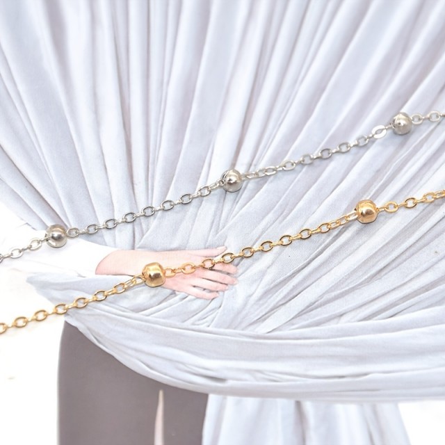 Verižica s kroglicami za izdelavo nakita – 1 m (srebrna ali zlata)