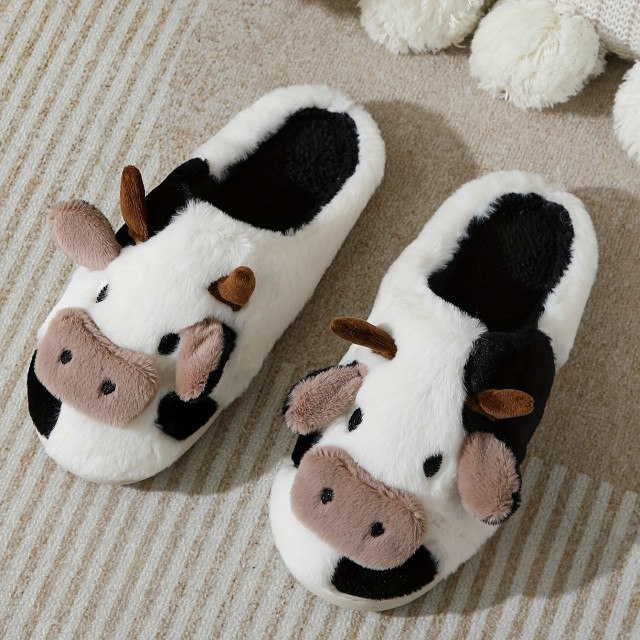 Mehki plišasti copati z motivom kravice