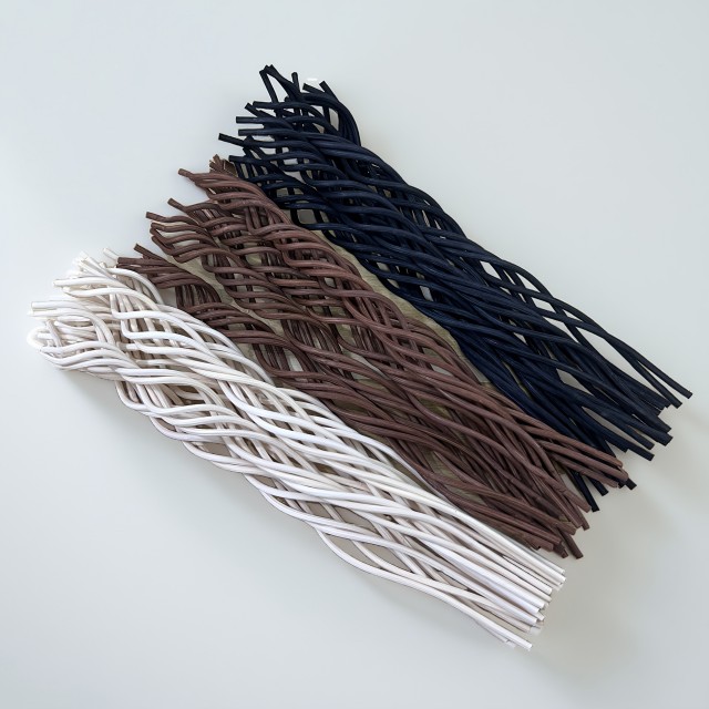 Valovite ratan palčke za difuzor – komplet 6 kosov naravne, rjave, črne