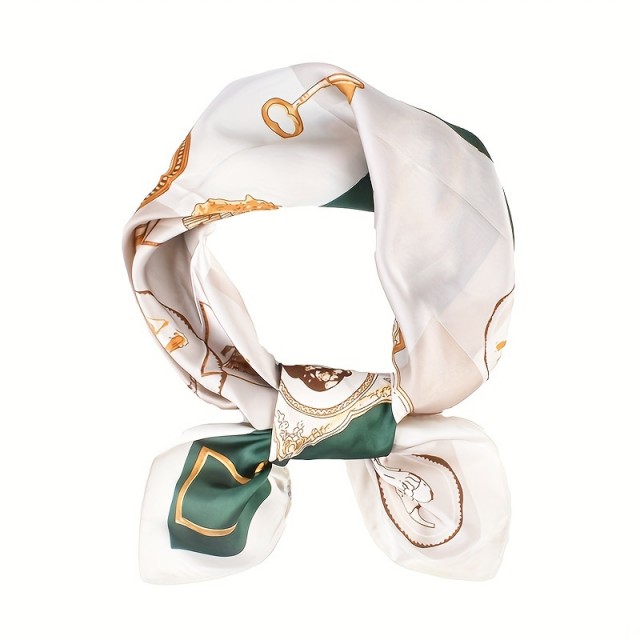 Elegantna ženska zelena ruta z vintage vzorcem