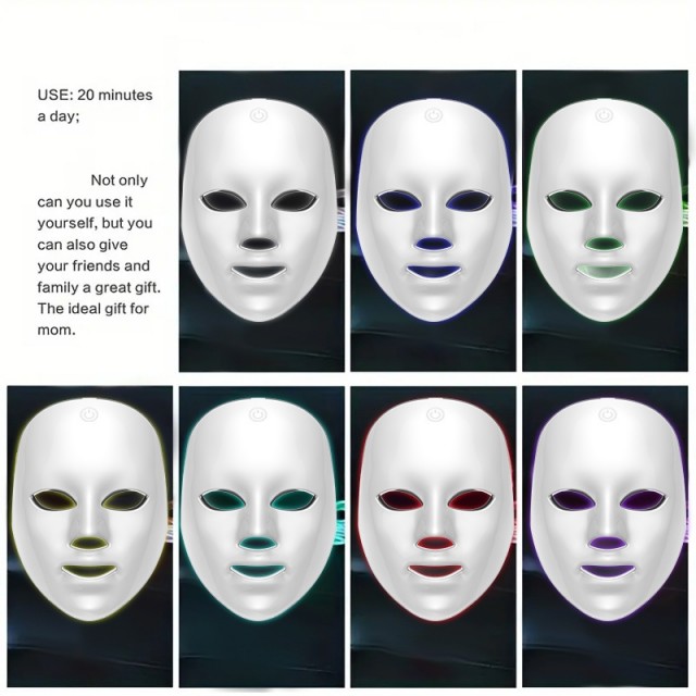 LED svetlobna maska za obraz – 7 barvna terapija