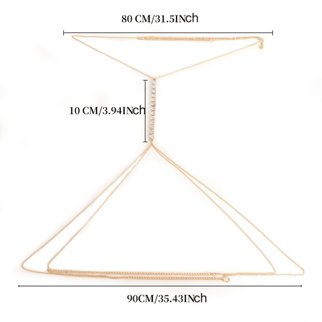 Telesna verižica z bleščečimi kamenčki