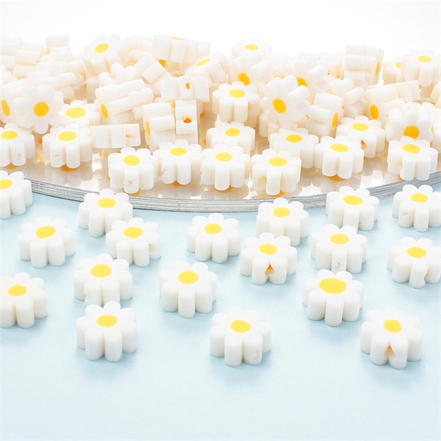 Fimo perle marjetice bele – komplet 50 kosov