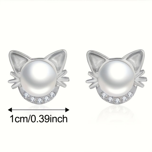 Prikupni vtični uhani z mačjo glavo