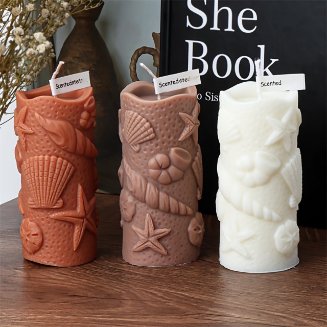 Silikonski kalup za visoke sveče z morskim motivom