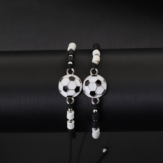 Komplet 2 moških zapestnic z nogometno žogo nogomet