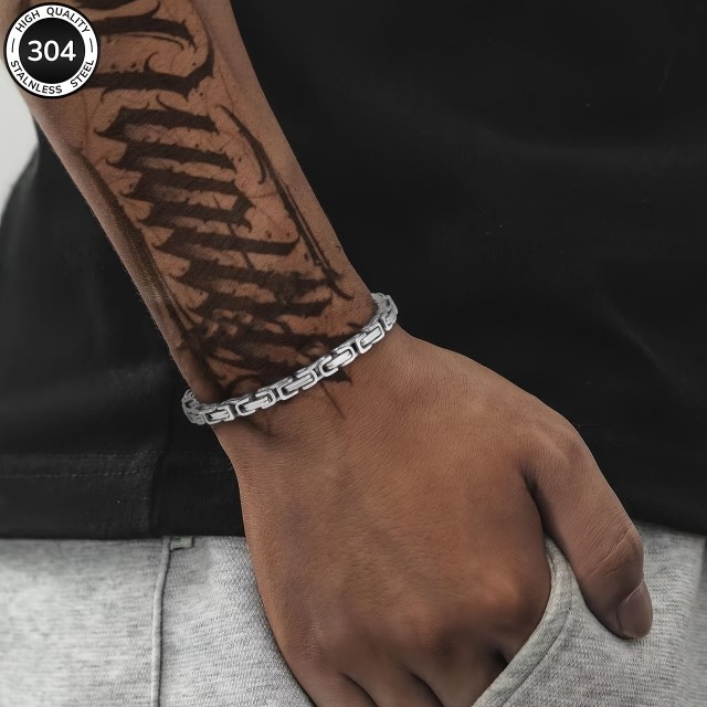 Moška zapestnica – industrijski verižni stil