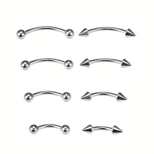 4-delni komplet uhanov za prebadanje iz nerjavečega jekla