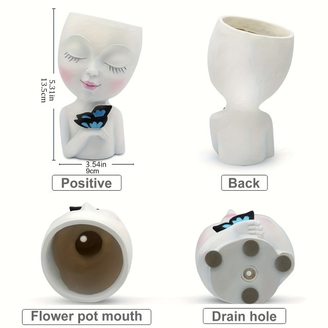 Cvetlični lonček DEKLICA Z METULJČKOM