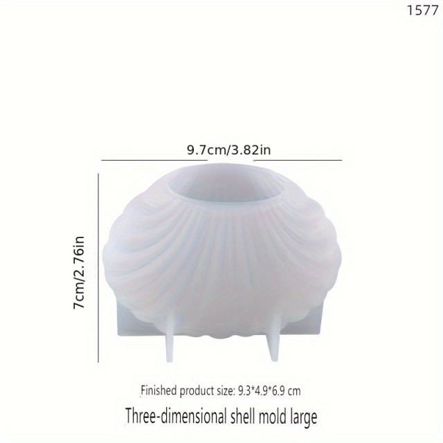 3D kalup iz silikona za izdelavo sveč v obliki školjke