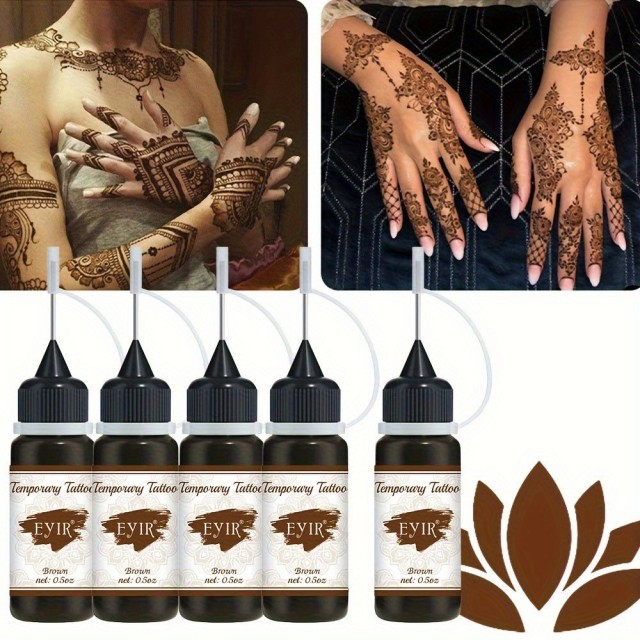 Rjava tattoo barva za začasne tatuje - za risanje tatujev