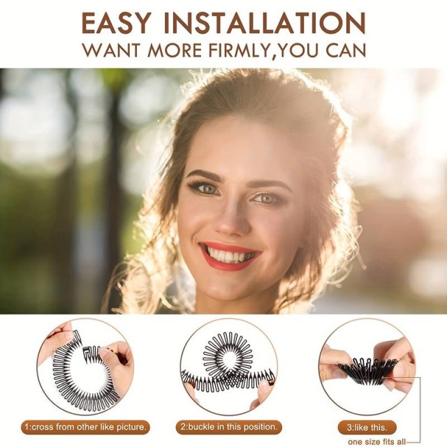 Plastičen obroč za lase v črni barvi