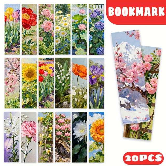 20 kosov cvetličnih zaznamkov za branje knjig