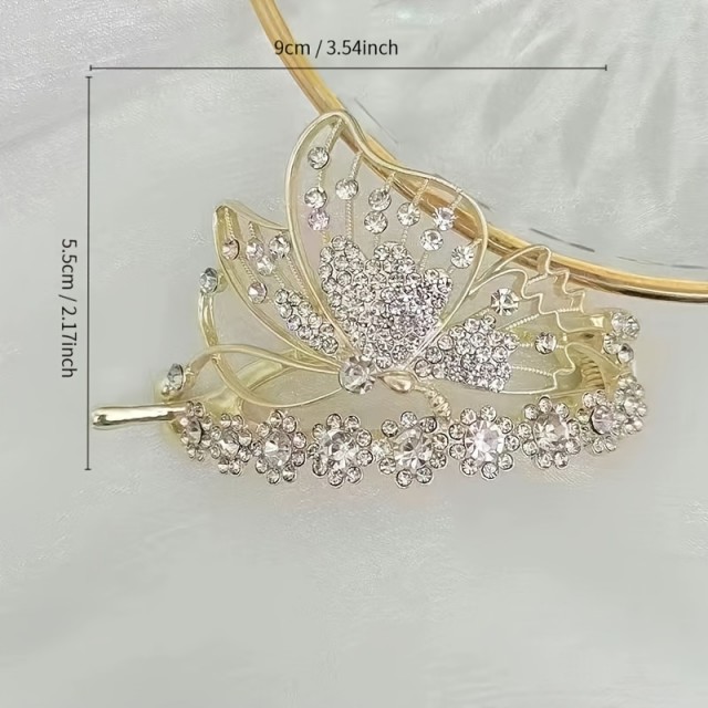 1 kos okrasne sponke za lase z metuljem