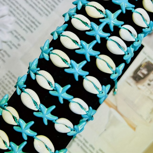 1+1 Gratis nastavljiva poletna zapestnica s školjkicami