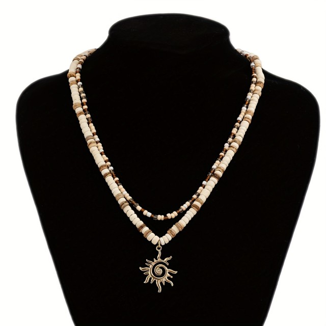 Bohemski komplet verižic iz kokosovega lesa