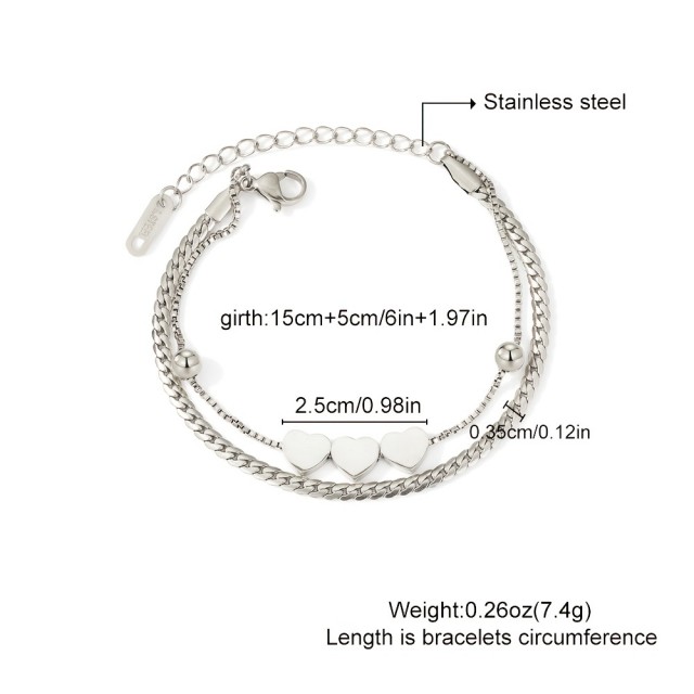 Personalizirana zapestnica s srci in gravuro po želji