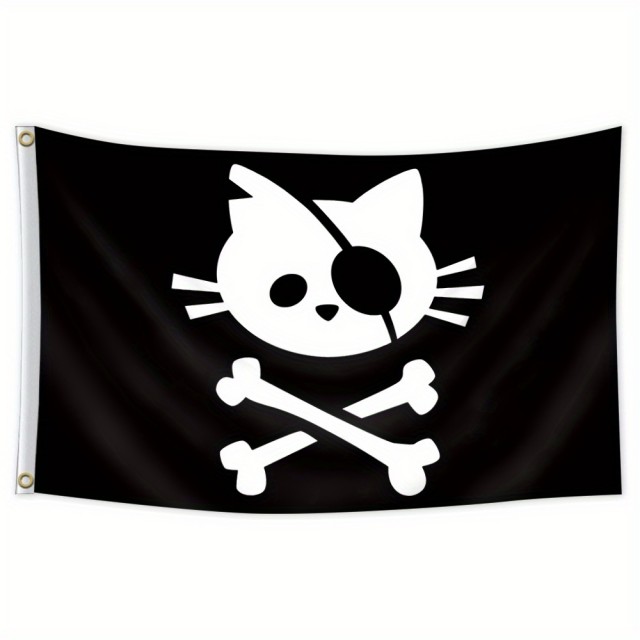 Piratska mačja zastava 60cmX90cm