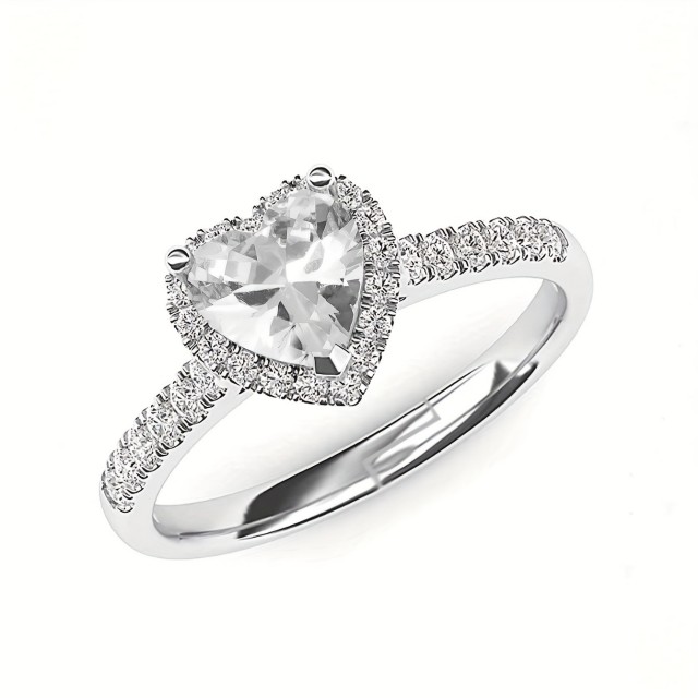 Eleganten prilagodljiv bleščeč prstan s srcem 2 barvi