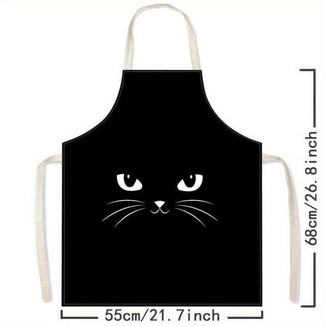 Simpatičen kuhinjski predpasnik z risanim mačjim obrazom