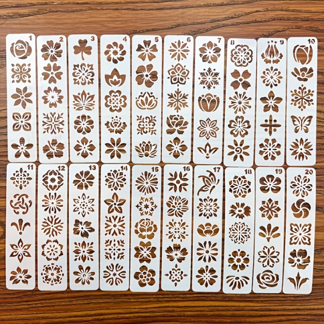Komplet 20 šablon za izdelavo tatujev 