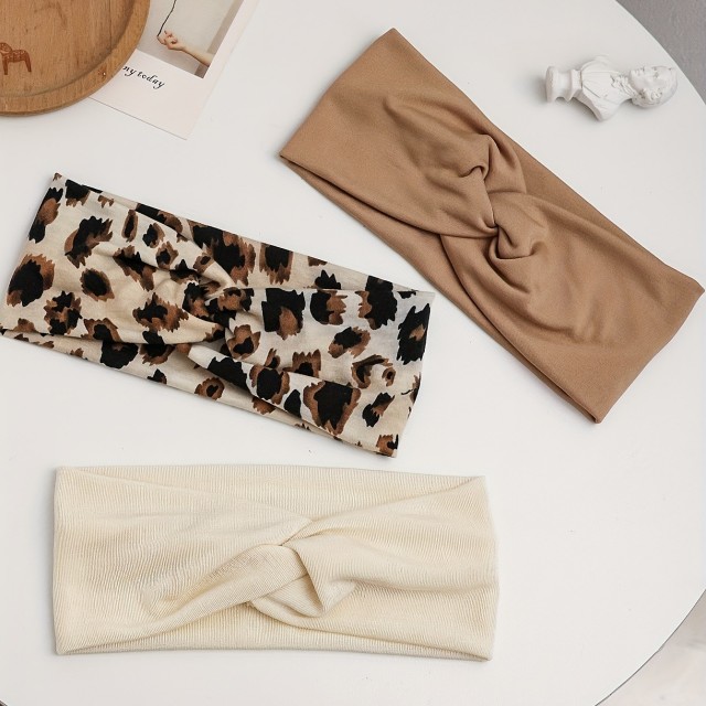 3 kosi leopard boho naglavni trakovi za ženske
