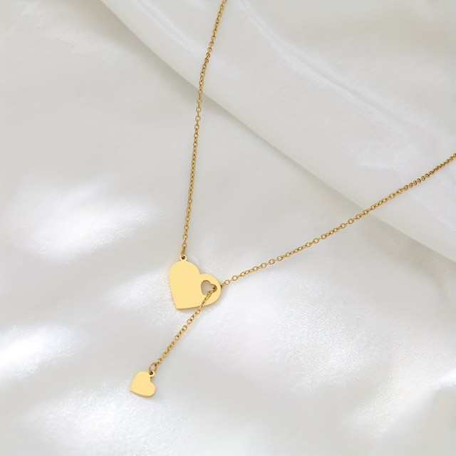 Personalizirana ogrlica z dvojnim srcem in gravuro po želji 