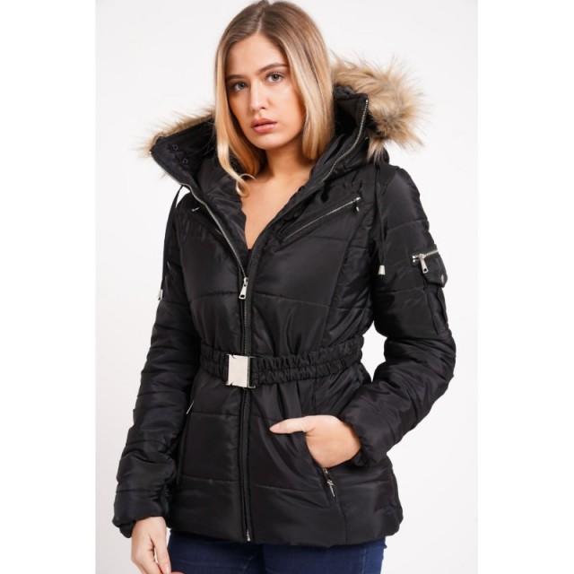 Ženska zimska bunda s paskom 582